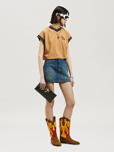 Palm Angels Angels College Tee Tricko Damske Čierne | SK-475833