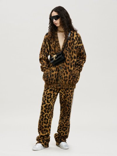 Palm Angels Animalier Brushed Cardigan Jumpers Panske Hnede Čierne | SK-970653