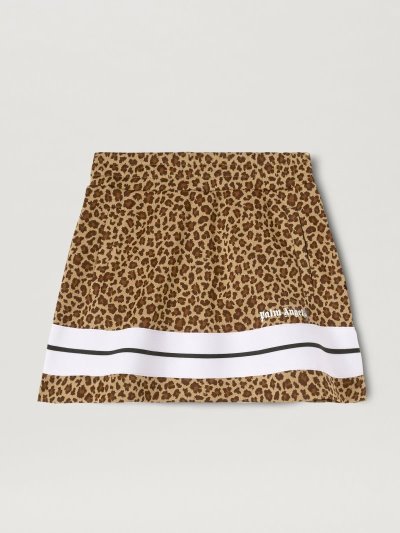 Palm Angels Animalier Tracking Skirt Sukne Detske Béžové Biele | SK-693560