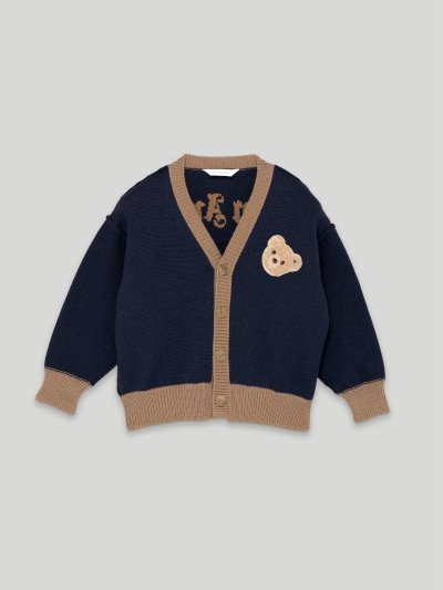 Palm Angels Bear Cardigan Svetre Detske Námornícka Modrá Modre Hnede | SK-322124