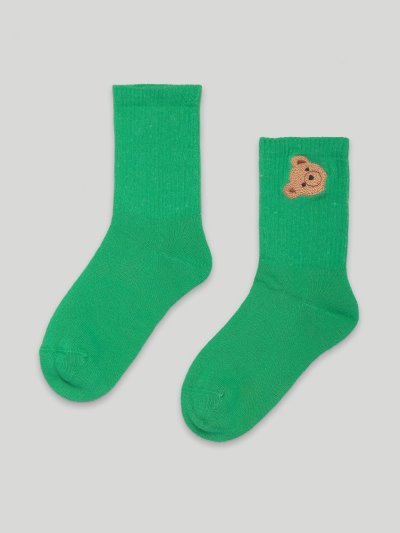 Palm Angels Bear Socks Ponozky Detske Zelene Hnede | SK-710897