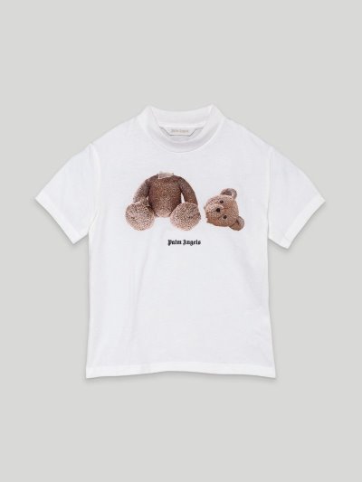 Palm Angels Bear T Shirt Tricko Detske Biele Hnede | SK-044942