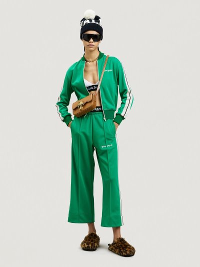 Palm Angels Bomber Tracking Jackets Mikiny Damske Zelene Biele | SK-377677