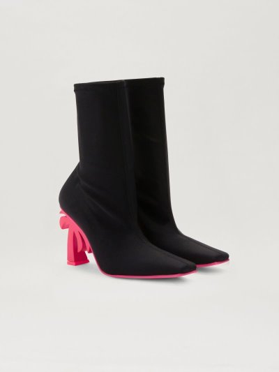 Palm Angels Boots Palm Heel Cizmy Damske Čierne Fuchsie | SK-810791