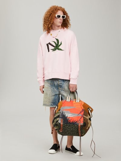 Palm Angels Broken Palm Sweatshirt Mikiny Panske Ruzove Zelene | SK-058088