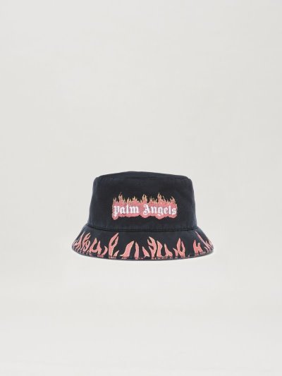 Palm Angels Burning Bucket Hats Klobuky Damske Čierne Červené | SK-319757
