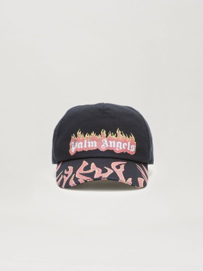 Palm Angels Burning Logo Baseball Caps Klobuky Panske Čierne Červené | SK-744570