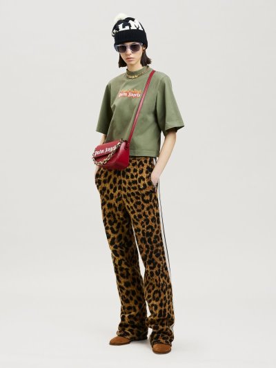 Palm Angels Burning Logo Fitted Tee Tricko Damske Biele | SK-684189