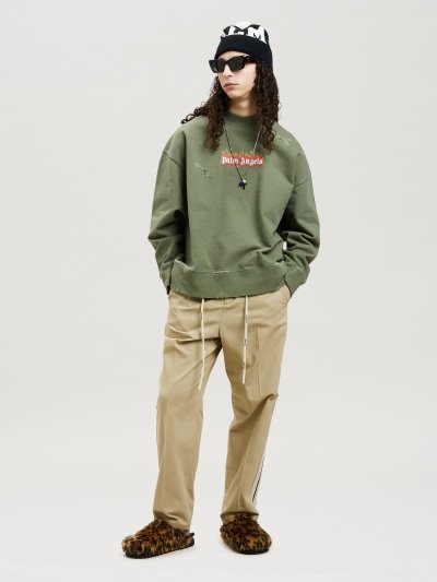 Palm Angels Burning Logo Sweatshirt Mikiny Panske Biele | SK-422647