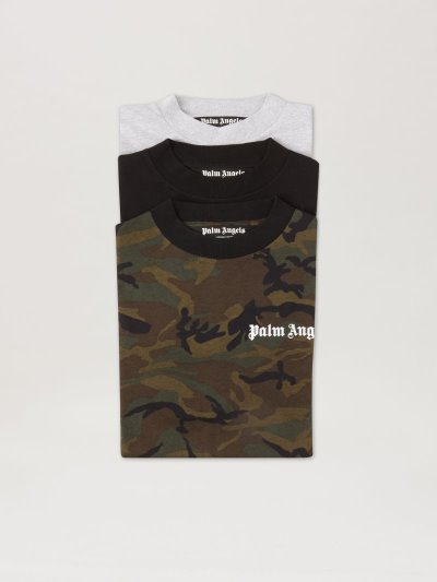Palm Angels Camo Tripack Klasické Tee Tricko Panske Viacfarebný | SK-521291