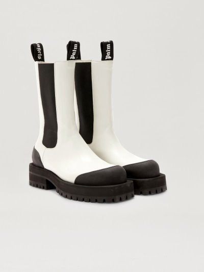 Palm Angels Chelsea Combat Boots Cizmy Damske Biele | SK-539785