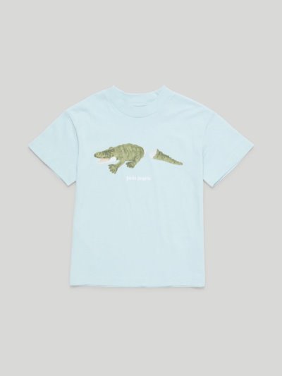 Palm Angels Crocodile T Shirt Tricko Detske Modre Zelene | SK-632704
