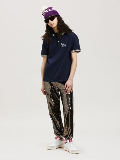 Palm Angels Embroidered Palm Angels Polo Tricko Panske Biele | SK-559762