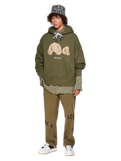 Palm Angels Embroidery Bear Hoodie Mikiny S Kapucňou Panske Hnede | SK-292816