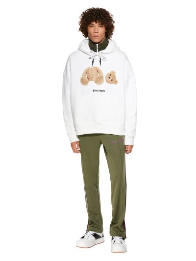Palm Angels Embroidery Bear Hoodie Mikiny S Kapucňou Panske Biele Hnede | SK-958684