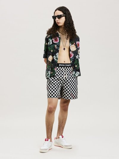 Palm Angels Flowers Print Bowling Shirt Kosele Panske Čierne Viacfarebný | SK-141657
