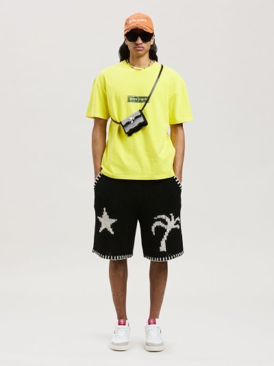Palm Angels Garment Dye Box Logo Tee Tricko Panske Žlté Biele | SK-423049