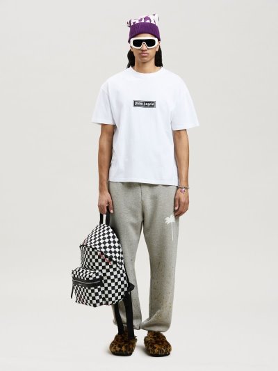 Palm Angels Garment Dye Box Logo Tee Tricko Panske Biele | SK-697209