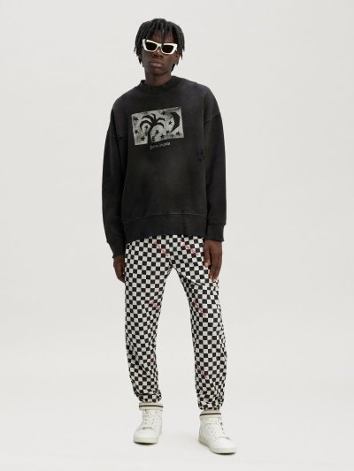 Palm Angels Garment Dye Nightsky Sweatshirt Mikiny Panske Čierne Strieborne | SK-029589
