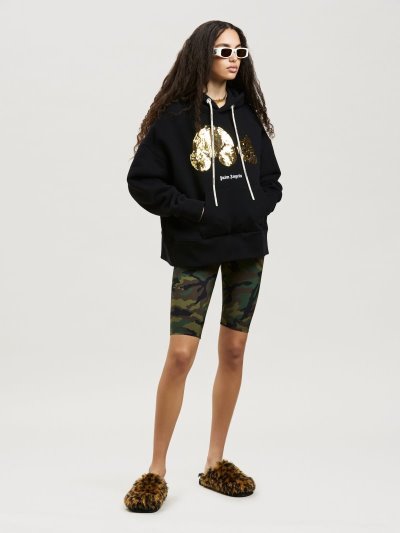 Palm Angels Gold Sequins Bear Hoodie Mikiny S Kapucňou Damske Čierne Zlate | SK-806216