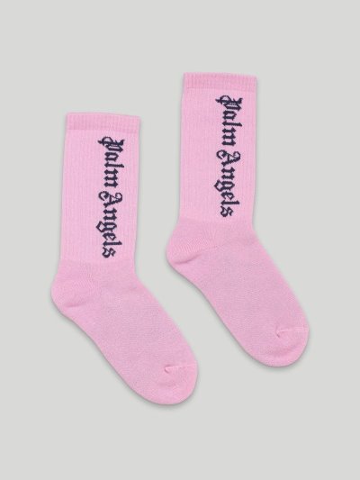 Palm Angels Gothic Logo Socks Ponozky Detske Ruzove Námornícka Modrá Modre | SK-309043