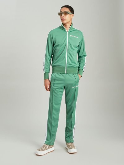 Palm Angels Green Tracking Jackets Mikiny Panske Zelene Biele | SK-074572