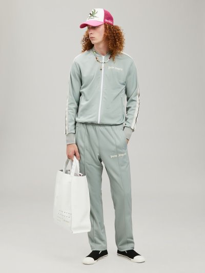 Palm Angels Grey Tracking Jackets Mikiny Panske Siva Biele | SK-359479