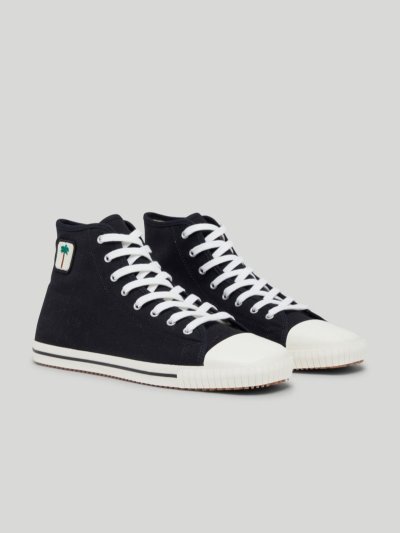 Palm Angels High Square Vulcanized Sneakers Tenisky Panske Čierne Biele | SK-063673