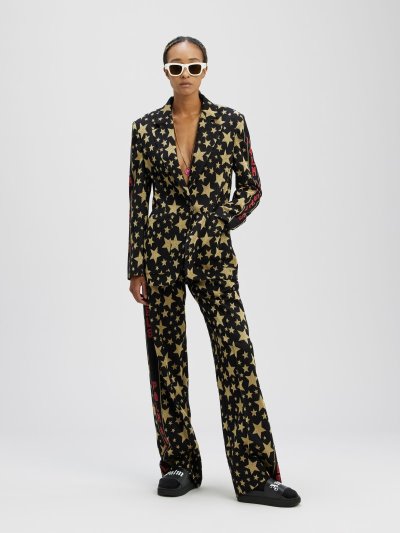 Palm Angels Jacquard Stars Loose Tracking Pants Sportove Nohavice Damske Čierne Zlate | SK-269991