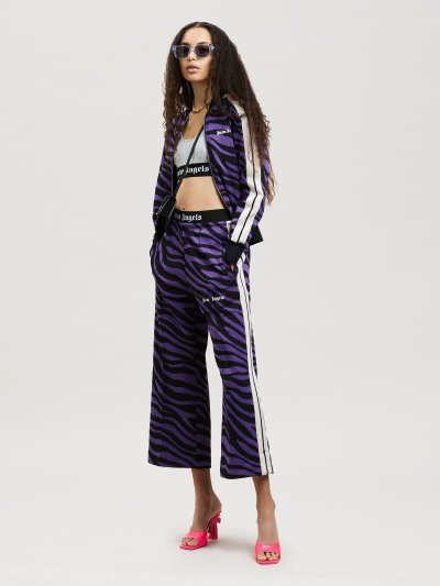 Palm Angels Jacquard Zebra Cropped Tracking Pants Sportove Nohavice Damske Nachový | SK-316774