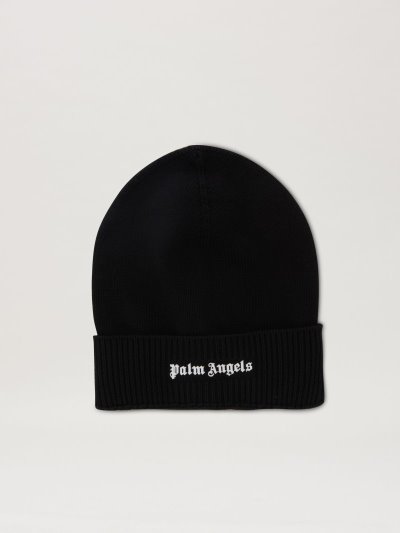 Palm Angels Klasické Logo Beanie Klobuky Panske Čierne Biele | SK-926492