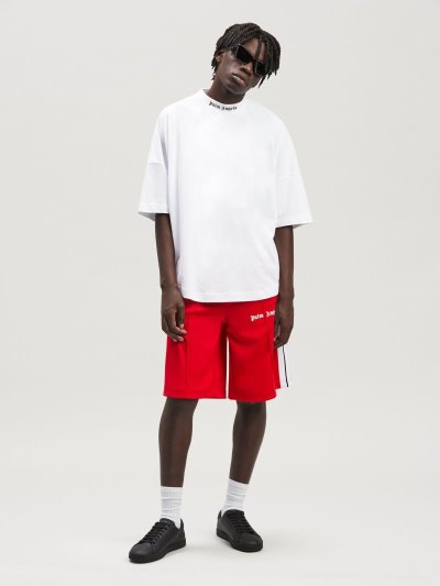 Palm Angels Klasické Logo Over T Shirt Tricko Panske Biele Čierne | SK-148760