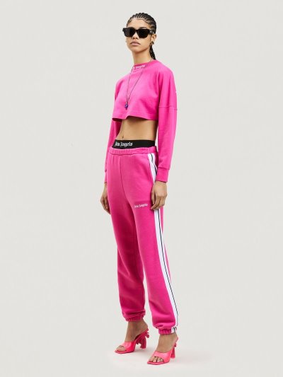 Palm Angels Klasické Logo Sweatpants Sportove Nohavice Damske Fuchsie Biele | SK-050534