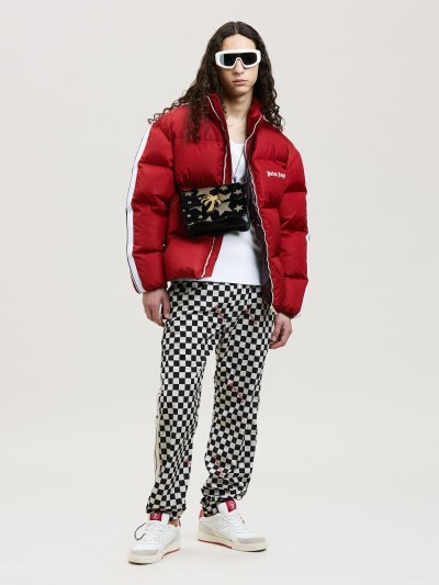 Palm Angels Klasické Tracking Down Jackets Bundy Panske Červené Biele | SK-550087