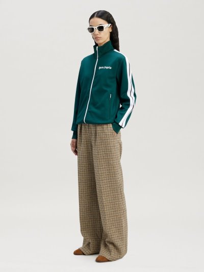 Palm Angels Klasické Tracking Jackets Mikiny Damske Zelene Biele | SK-201040