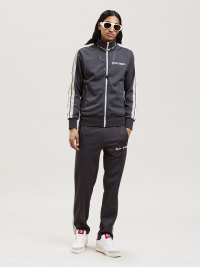 Palm Angels Klasické Tracking Jackets Mikiny Panske Tmavo Siva Biele | SK-494557