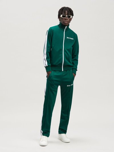 Palm Angels Klasické Tracking Jackets Mikiny Panske Zelene Biele | SK-804552