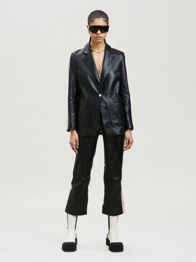 Palm Angels Kozene Tracking Blazers Blejzre Damske Čierne Čierne | SK-432815