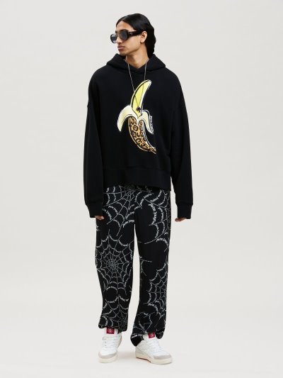 Palm Angels Leopard Banana Hoodie Mikiny S Kapucňou Panske Čierne Žlté | SK-179951
