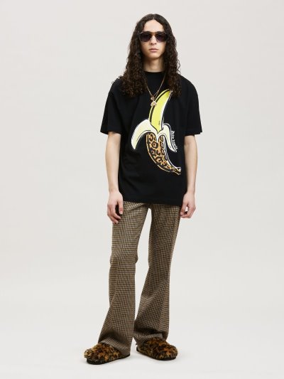 Palm Angels Leopard Banana Klasické Tee Tricko Panske Čierne Žlté | SK-345172