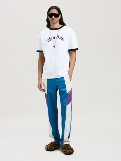 Palm Angels Life Is Palm Bowling Tee Tricko Panske Biele Čierne | SK-006048