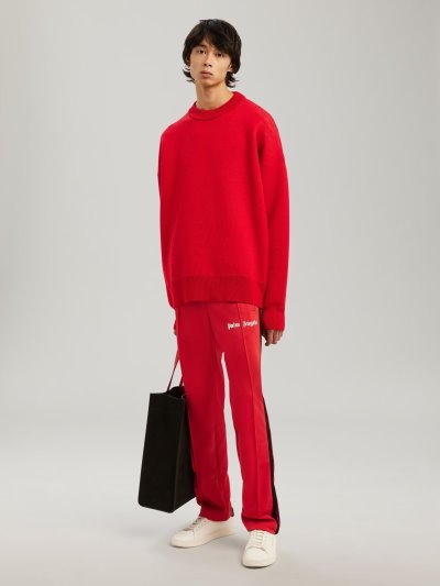 Palm Angels Lny Tracking Pants Sportove Nohavice Panske Červené Čierne | SK-376669
