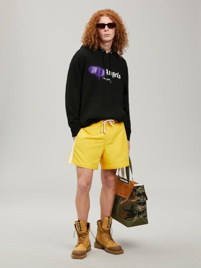 Palm Angels London Sprayed Hoodie Mikiny S Kapucňou Panske Čierne Nachový | SK-745981