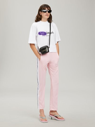 Palm Angels London Sprayed T Shirt Tricko Damske Biele Nachový | SK-388220