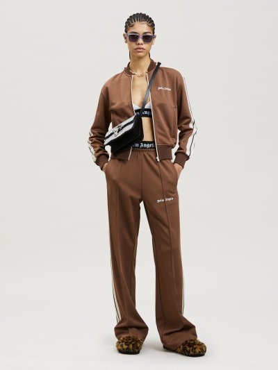 Palm Angels Loose Tracking Pants Sportove Nohavice Damske Hnede Biele | SK-637417