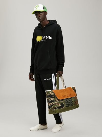 Palm Angels Los Angeles Sprayed Hoodie Mikiny S Kapucňou Panske Čierne Žlté | SK-882057