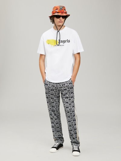 Palm Angels Los Angeles Sprayed T Shirt Tricko Panske Biele Žlté | SK-101592