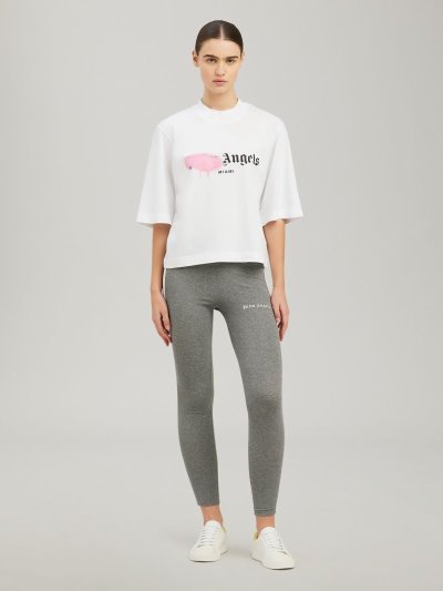 Palm Angels Miami Sprayed T Shirt Tricko Damske Biele Ruzove | SK-660574
