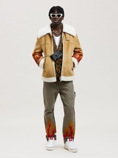 Palm Angels Nohavice Burning Cargo Pants Nohavice Panske Červené | SK-093863