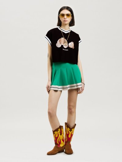 Palm Angels Pa Bear College Tee Tricko Damske Čierne Hnede | SK-713023